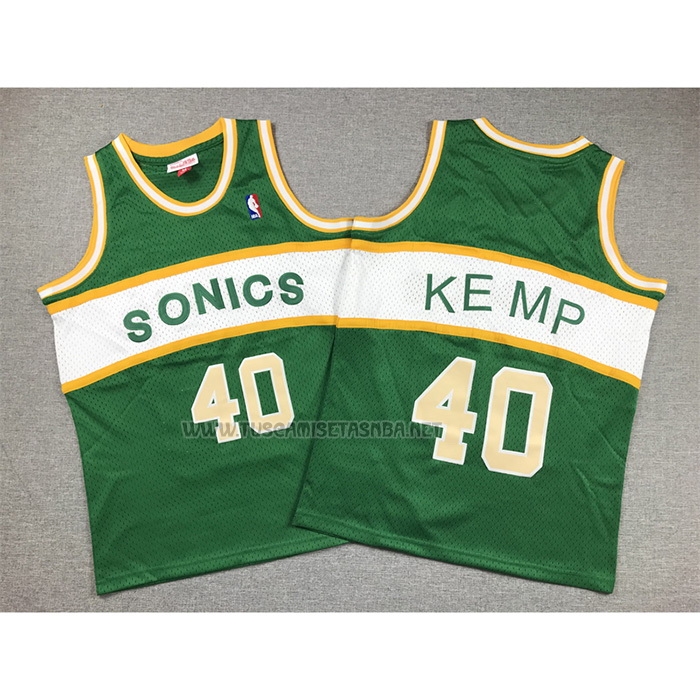 Camiseta Shawn Kemp NO 40 Nino Seattle SuperSonics Retro Historic Verde